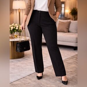 Lauren Ralph Lauren Wool Dress Pants Women 20W Black Straight Leg Career Lined